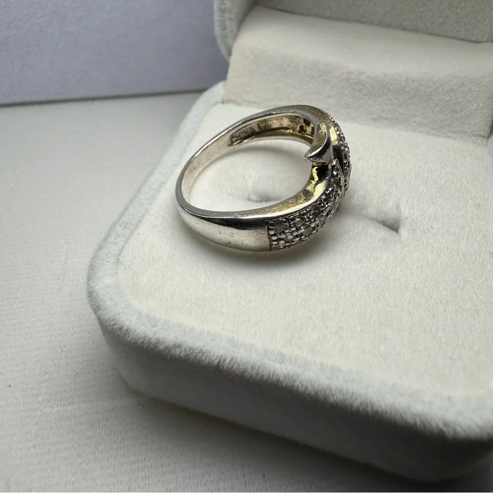 ROSS-SIMONS Dolphin 925 Sterling Silver CZ Ring Size 7.75